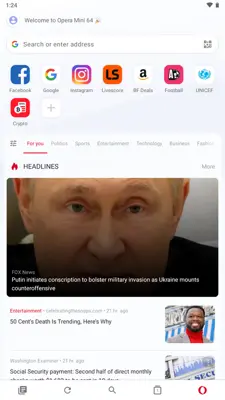 Opera Mini android App screenshot 0